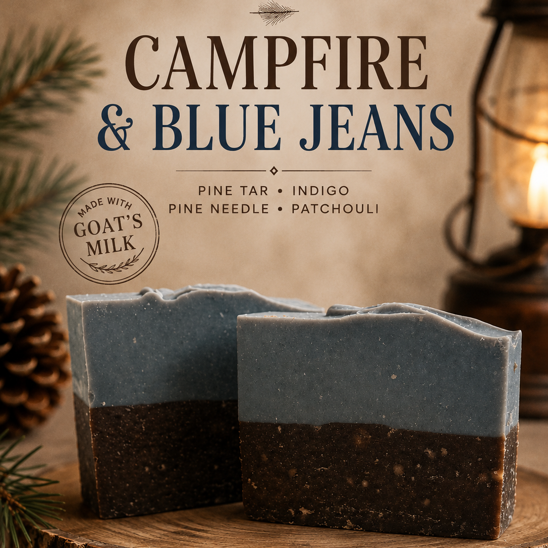Campfire & Blue Jeans | Pine Tar, Patchouli & Pine Needle - Goat's Milk Soap - All Natural