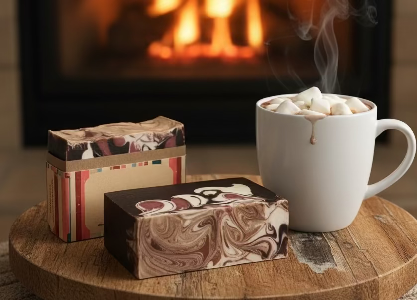 Peppermint Mocha Goat Milk Soap | Handmade Winter Soap
