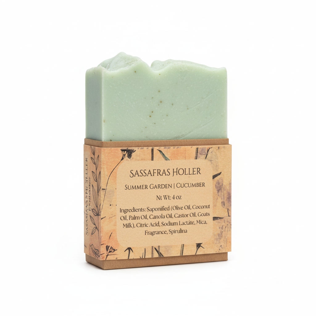 Summer Garden Collection | Cucumber Mint Goat's Milk Soap | with Spirulina
