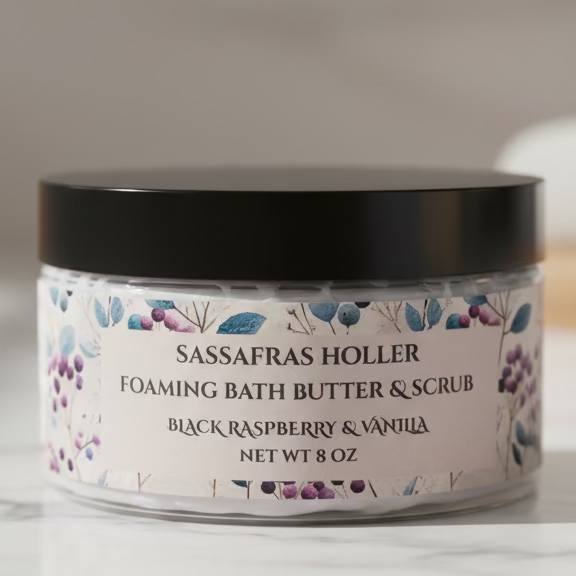 Foaming Bath Butter & Scrub | Black Raspberry & Vanilla