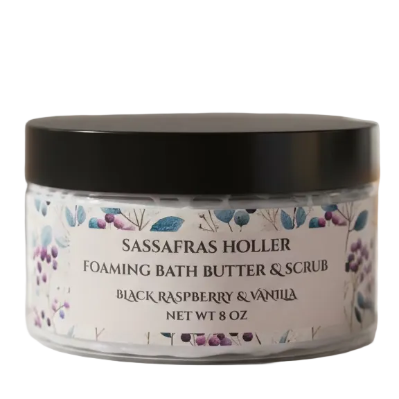 Foaming Bath Butter & Scrub | Black Raspberry & Vanilla