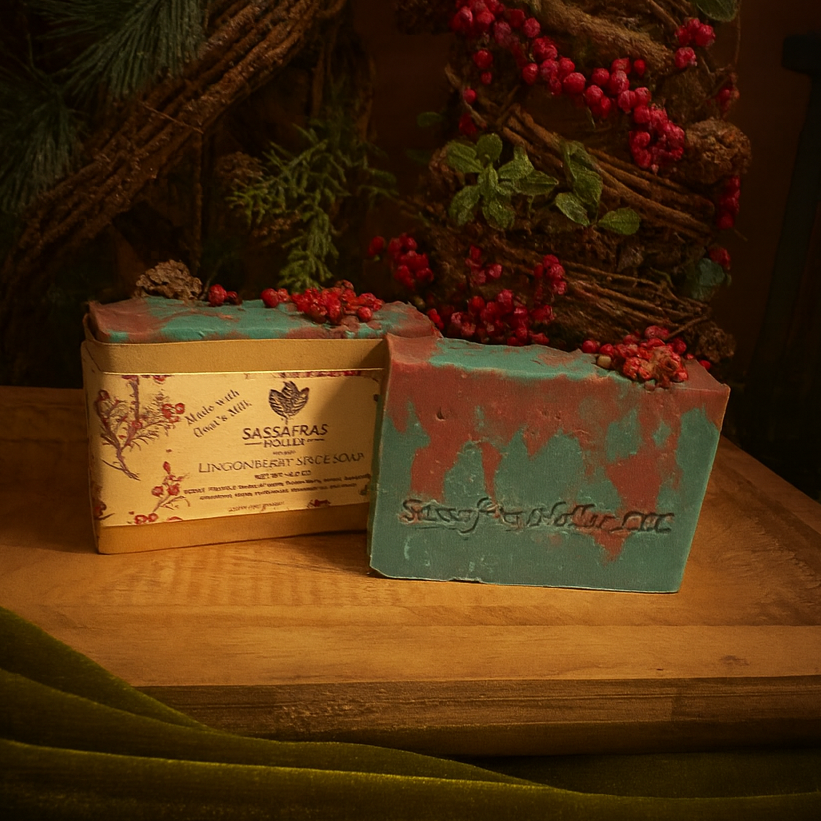 Lingonberry Spice Goat Milk Soap | Handmade Winter Soap