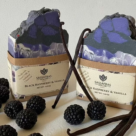 Black Raspberry & Vanilla Goat Milk Soap | Natural Cold Process Bar