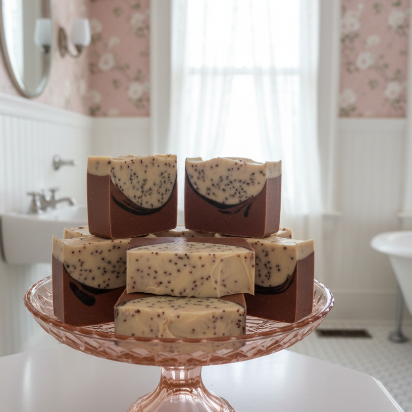 Botanical Collection | French Pink Clay & Cranberry Seeds Soap | Essential Oil Blend