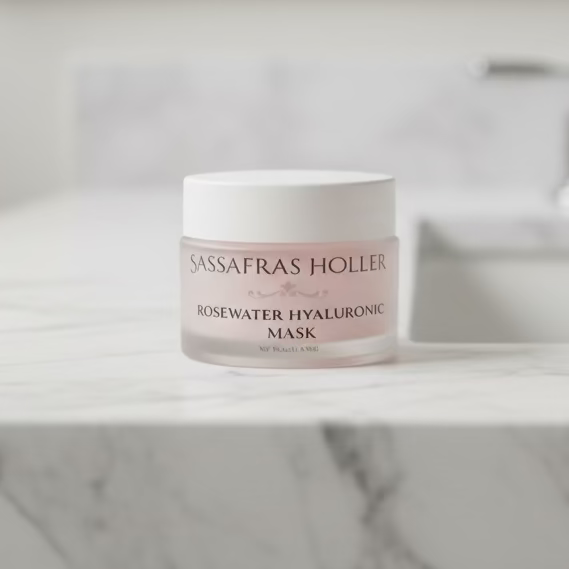 Sassafras Beauty | Rosewater Hyaluronic Face Mask | Fragrance Free