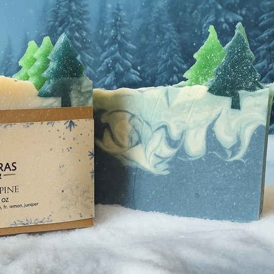 Tinsel & Pine Goat Milk Soap | Sparkling Citrus & Evergreen Winter Soap