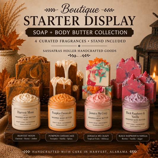 Boutique Starter Display | Goat’s Milk Soap & Body Butter Collection